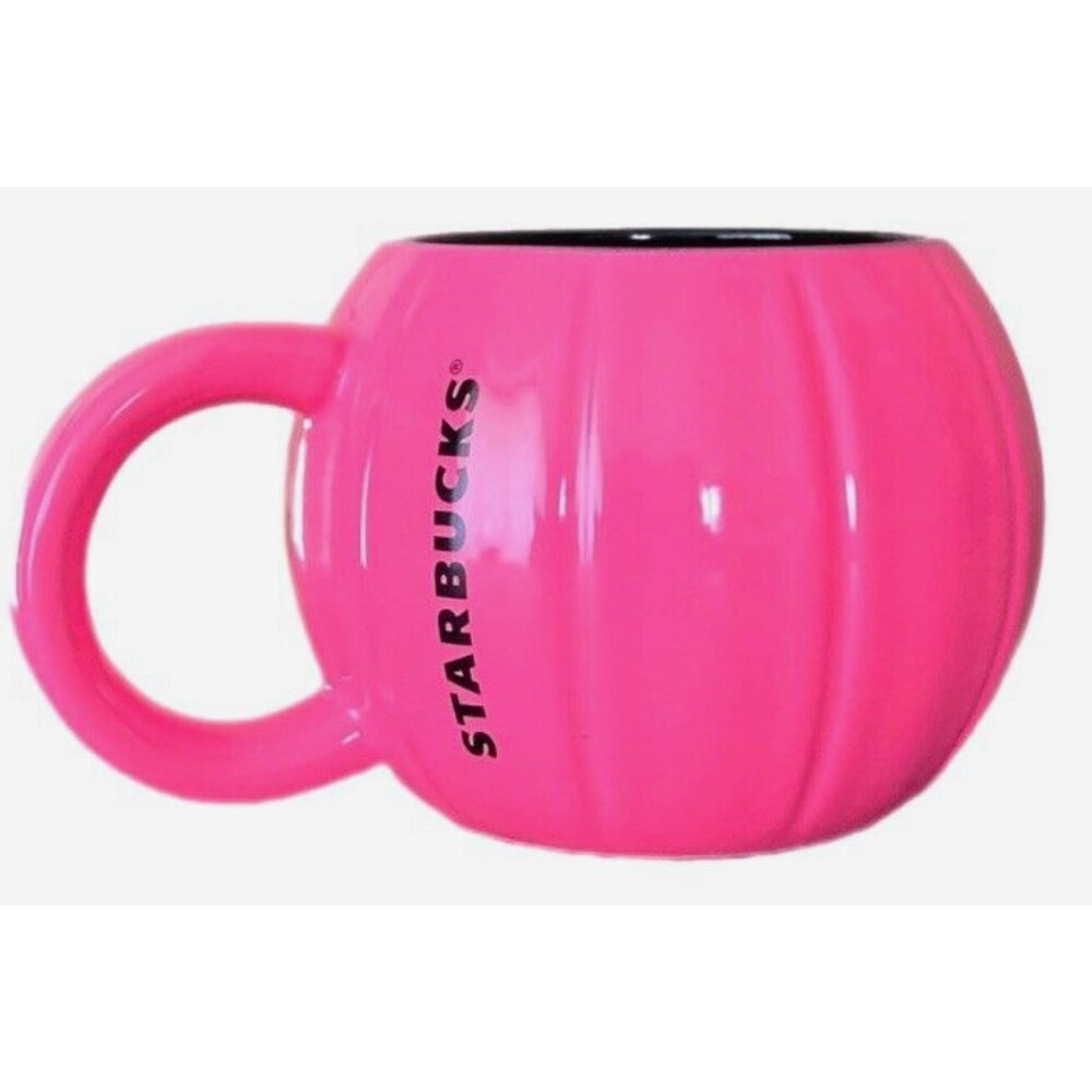 STARBUCKS Hot Pink Pumpkin Halloween Mug Cup 12oz Fall 2023